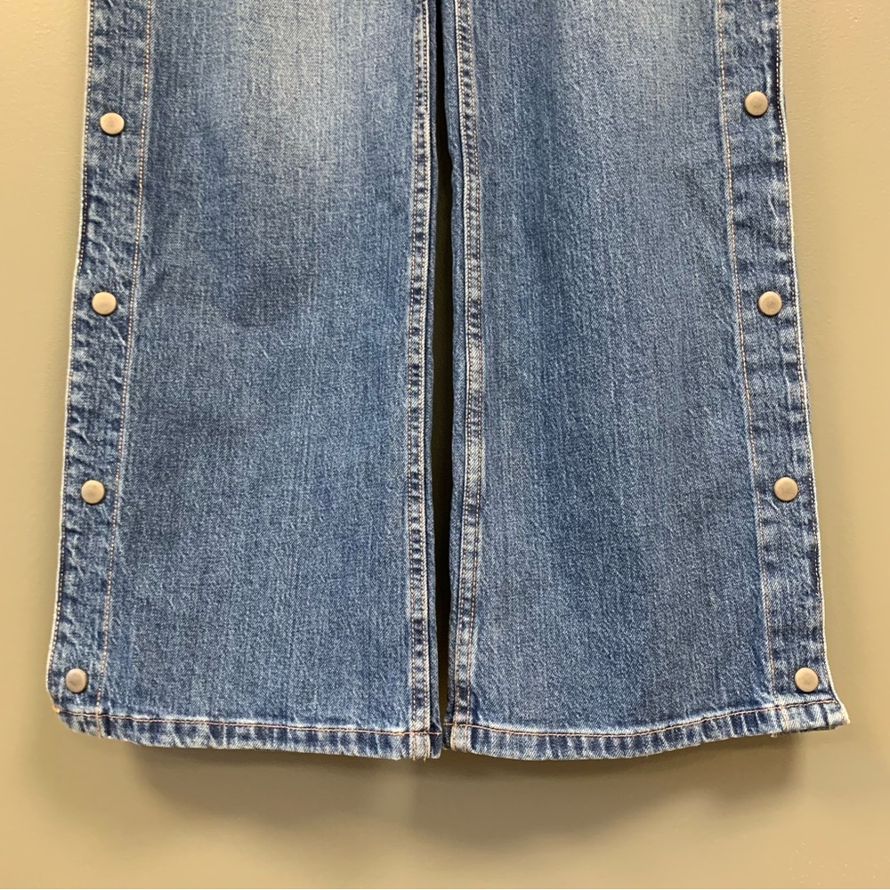 NWT Social Tourist Highest Rise Side Snap Extreme Baggy Jeans Medium Wash Denim - Picture 14 of 16